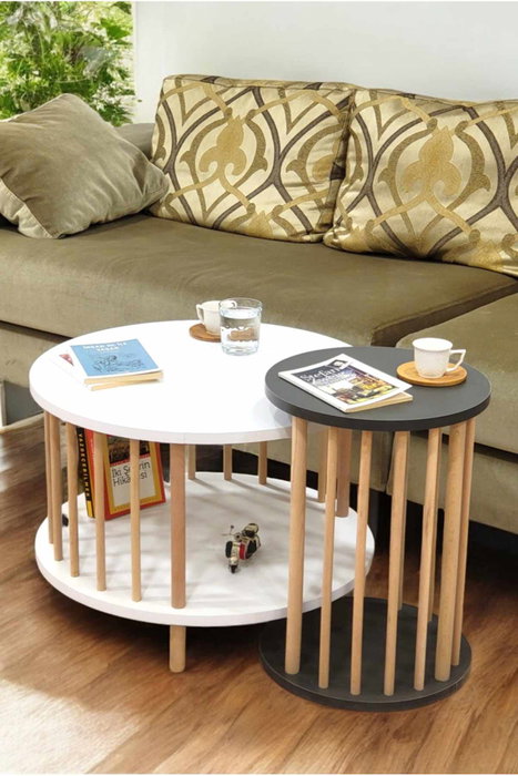 Hanah Home Peka-Set108 Blanco y Antracita